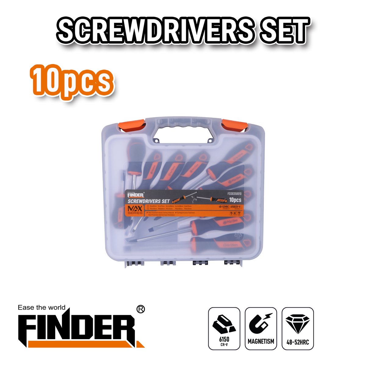 طقم مفكات 10 قطع FINDER FD30350010 - عدد وأدوات في الأردن