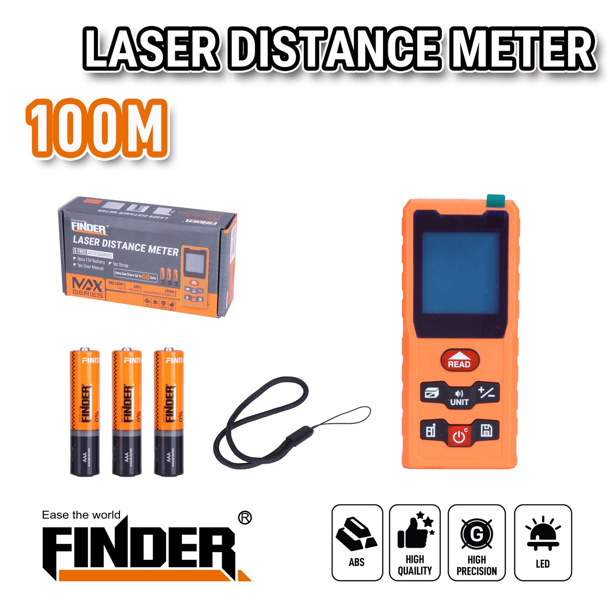 متر ليزر 100 متر FINDER MAX FD36141100