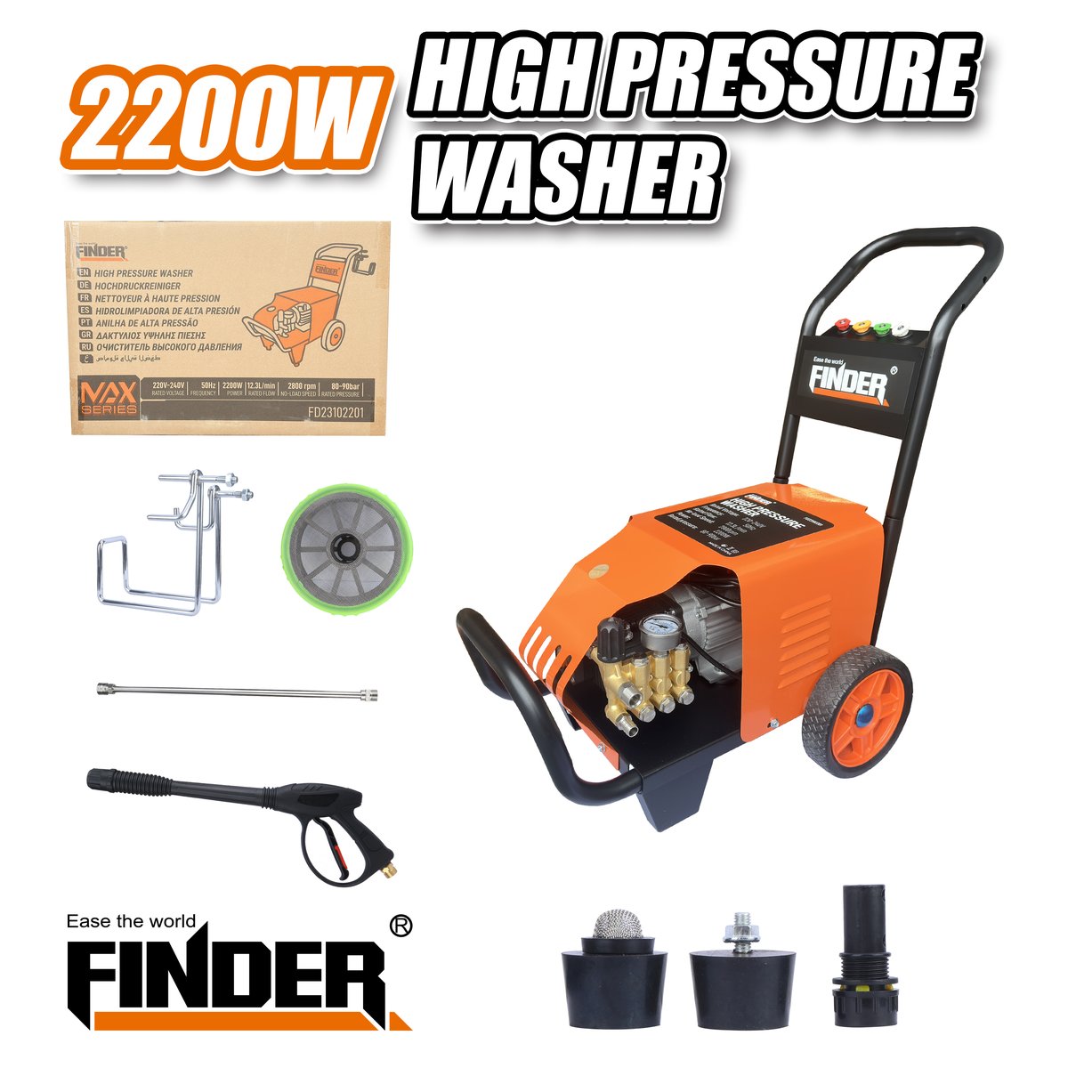 مضخة غسيل FINDER 180 BAR 2200W - عدد وأدوات في الأردن