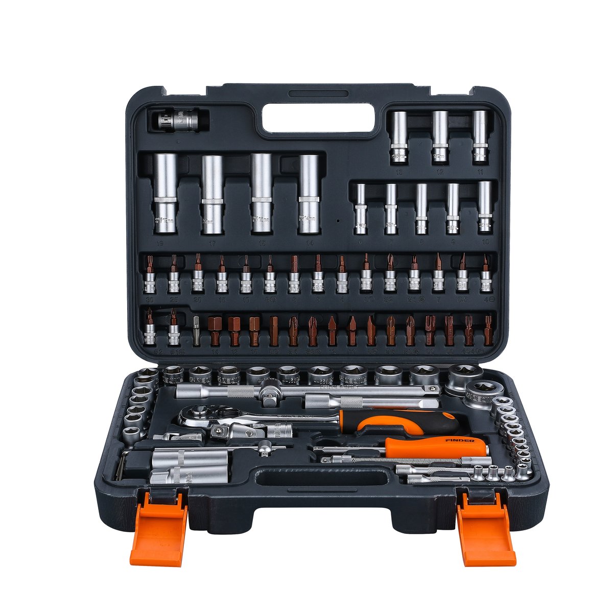 Finder Professional 94-Piece 1/4" & 1/2" Dual-Drive Socket & Mechanics Tool Master Set - Image 7