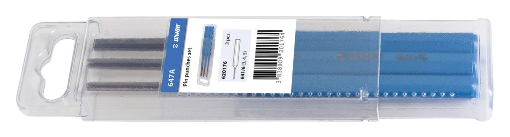 طقم سنبك 3 قطع 3 - 5 / 3 PCS 3* pin punch (article 641/6) dim. 3, 4, 5 647A UNIOR