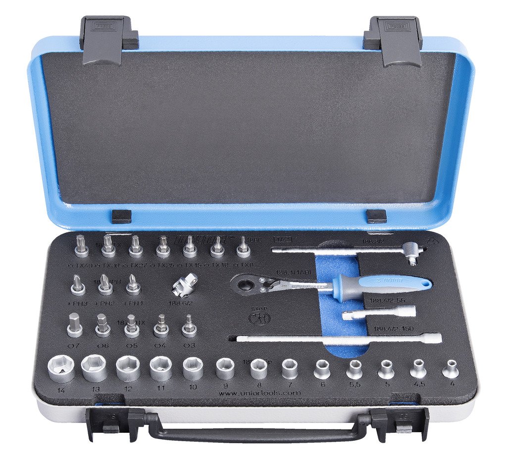 طقم بوكسات 1/4" مع ذراع * 33 PCS 188C UNIOR