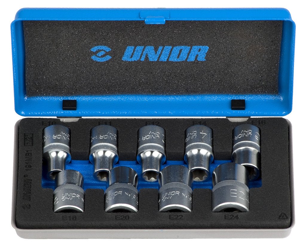 طقم بوكس 1/2" نجمة انثى * E10 - E24 / 9 PCS 191MB1 UNIOR