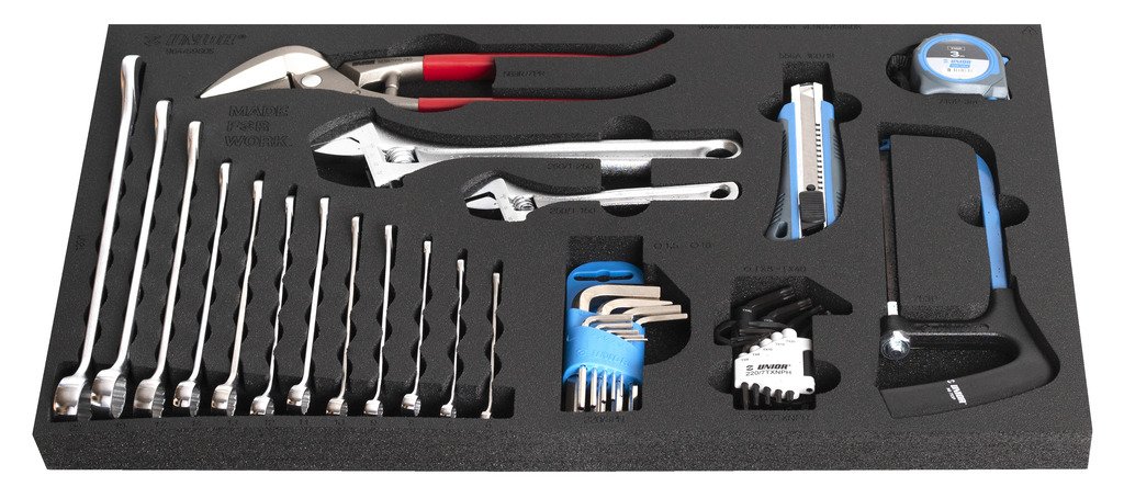 اسفنجة مفاتيح شق رنج + مفاتيح جيدور + طقم الن مشرنف+ مسدس + منشار * 36 PCS 964/59SOS UNIOR