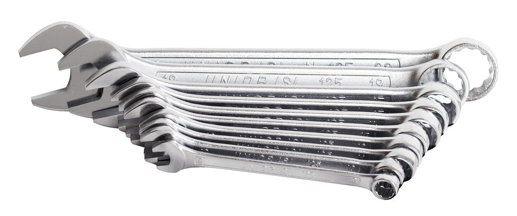 طقم مفتاح شق رنج * 8 – 22 / 10 8, 10, 11, 12, 13, 14, 15, 17, 19, 22 كروم 125/1CB UNIOR