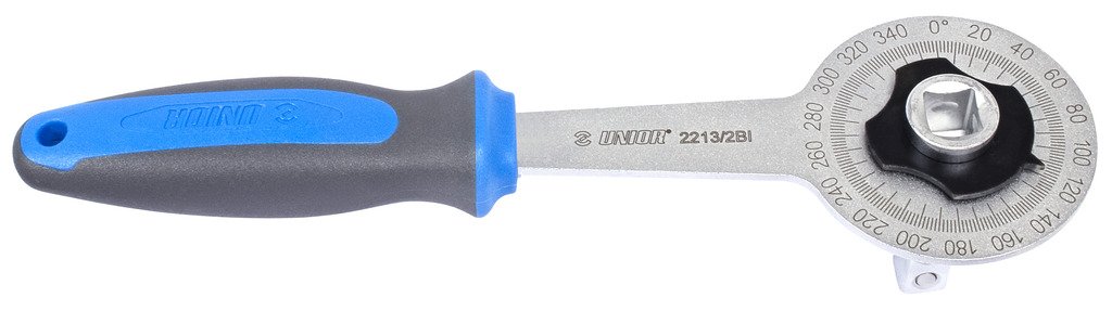 ساعة زاوية شد * hold the angle scale by its small handle to avoid rotation during screw joining, set the indicator to zero and then fasten the screw a
