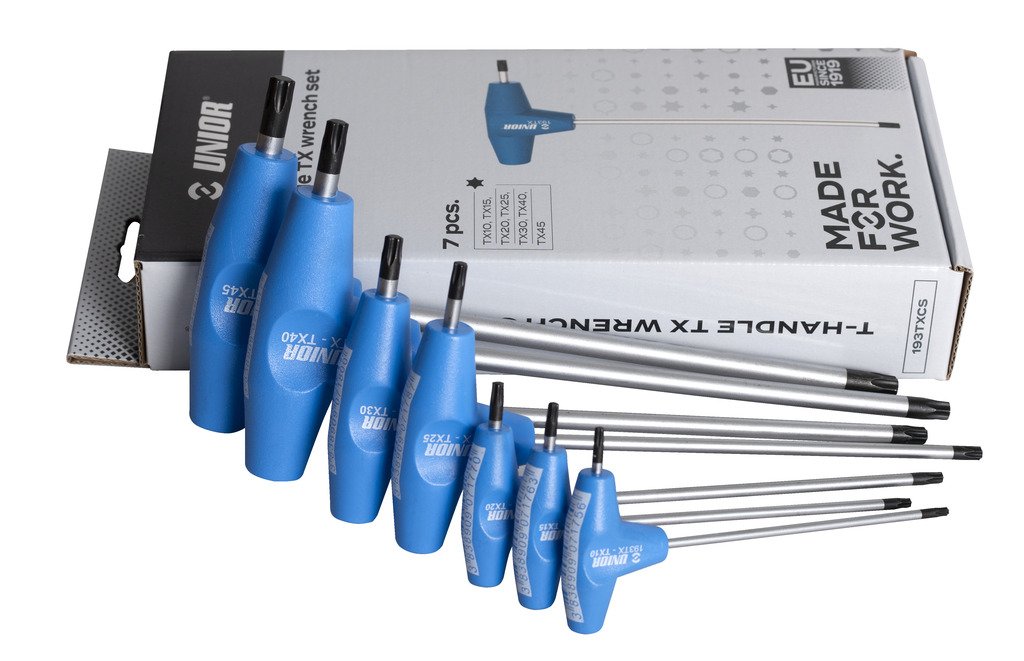 طقم مفتاح مشرنف يد تي (TX) TX 10 - TX 45 / 7 PCS 7* TX profile screwdriver with T-handle (article 193TX) dim. TX 10, TX 15, TX 20, TX 25, TX 30, TX 40