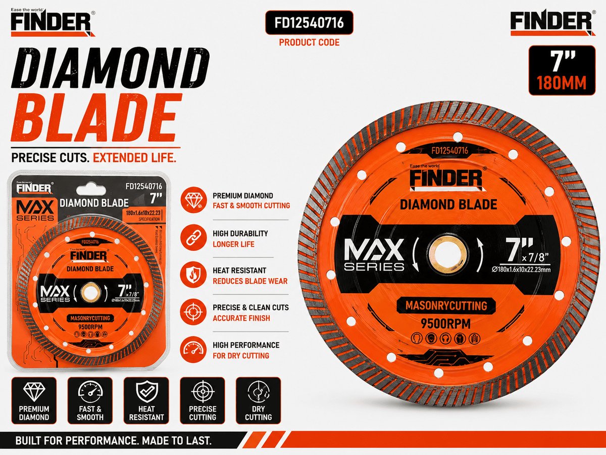 صينية قص جرانيت  رخام  حجر  7" FINDER MAX TURBO