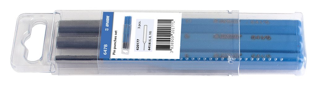 طقم سنبك 3 قطع 6 - 10 / 3 PCS 3* pin punch (article 641/6) dim. 6, 8, 10 647B UNIOR